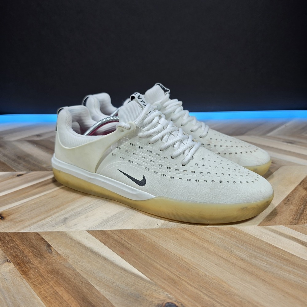 Nike Zoom Nyjah 3 SB DJ6130-100 White/Black Lace-Up Synthetic Mens 12
